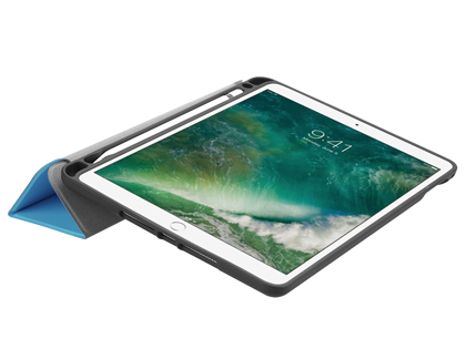 Premium Slim Synthetic Leather Flip Case with Pen holder for iPad 6th/5th Gen - Sky Blue