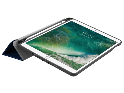 Premium Slim Synthetic Leather Flip Case with Pen holder for iPad 6th/5th Gen - Navy Blue