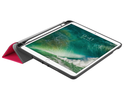 Premium Slim Synthetic Leather Flip Case with Pen holder for iPad 6th/5th Gen - Pink