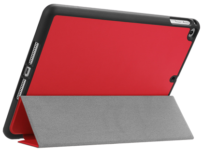 Premium Slim Synthetic Leather Flip Case with Pen holder for iPad 6th/5th Gen - Red Leather Flip Case