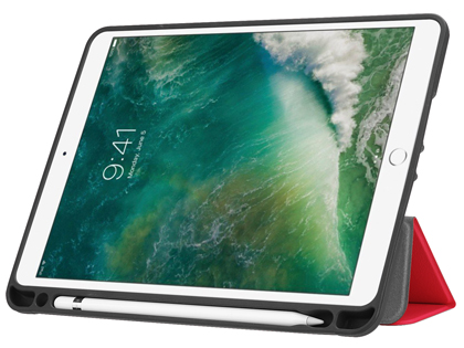 Premium Slim Synthetic Leather Flip Case with Pen holder for iPad 6th/5th Gen - Red