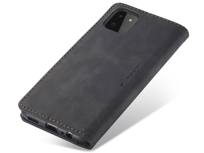 CaseMe Slim Synthetic Leather Wallet Case with Stand for Samsung Galaxy A22 5G - Charcoal