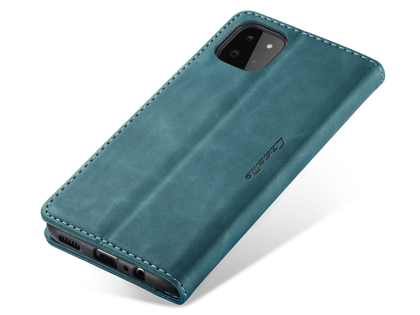 CaseMe Slim Synthetic Leather Wallet Case with Stand for Samsung Galaxy A22 5G - Teal