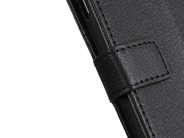 Synthetic Leather Wallet Case with Stand for iPhone SE 2 / SE 3 - Black