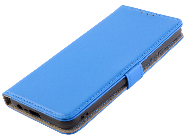 Synthetic Leather Wallet Case with Stand for Realme C21 - Blue