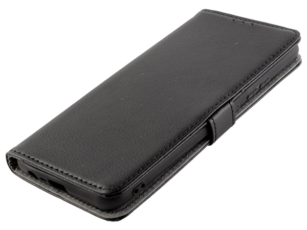 Synthetic Leather Wallet Case with Stand for Realme C21 - Black