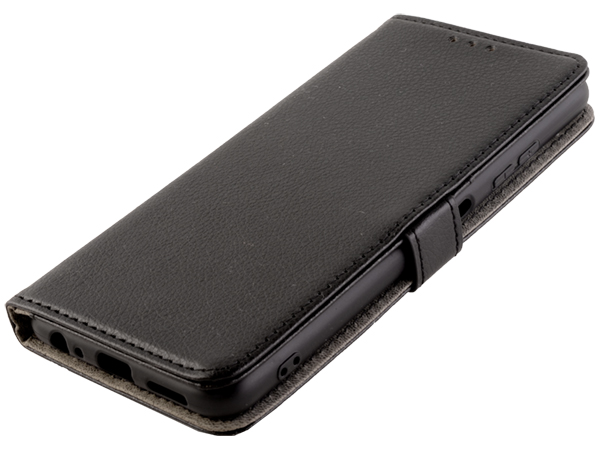 Synthetic Leather Wallet Case with Stand for Samsung Galaxy A22 5G - Black