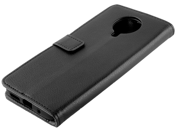 Synthetic Leather Wallet Case with Stand for Nokia G10 - Black Leather Wallet Case