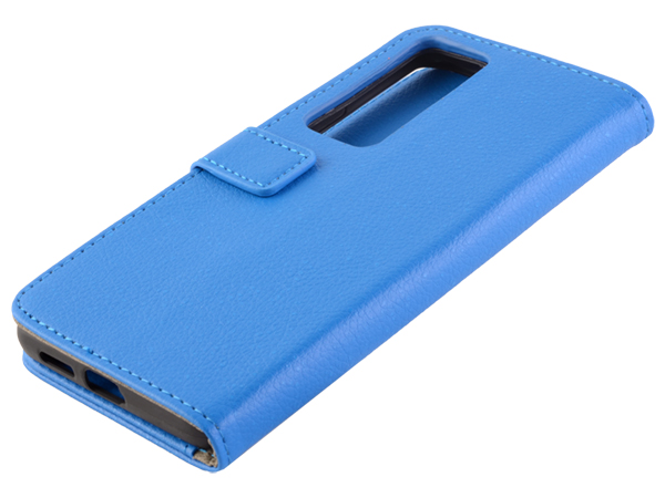 Synthetic Leather Wallet Case with Stand for vivo X60 Pro - Blue Leather Wallet Case