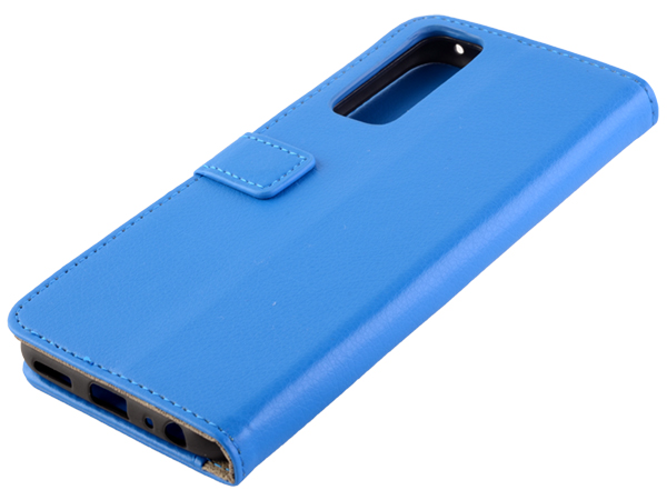 Synthetic Leather Wallet Case with Stand for vivo Y52 5G - Blue Leather Wallet Case