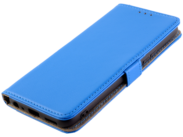 Synthetic Leather Wallet Case with Stand for vivo Y52 5G - Blue