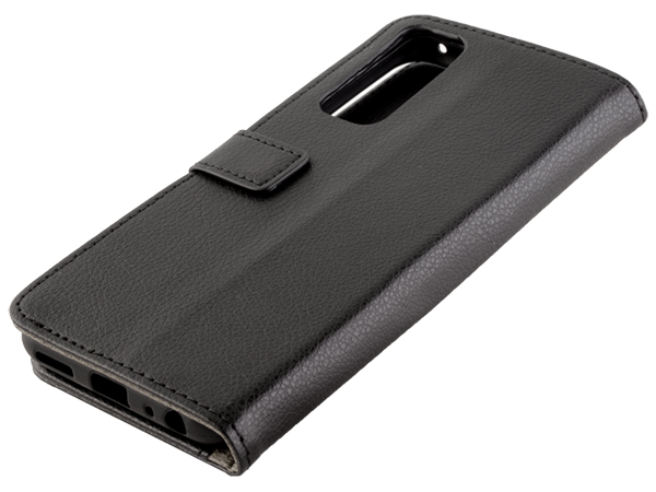 Synthetic Leather Wallet Case with Stand for vivo Y52 5G - Black Leather Wallet Case