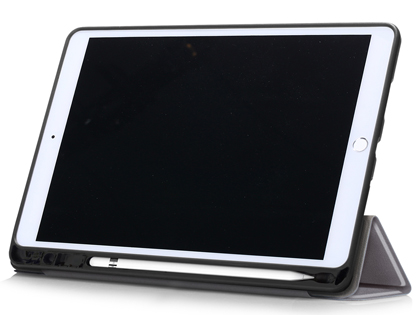 Premium Slim Synthetic Leather Flip Case with Stand for iPad 7/8th Gen - Grey