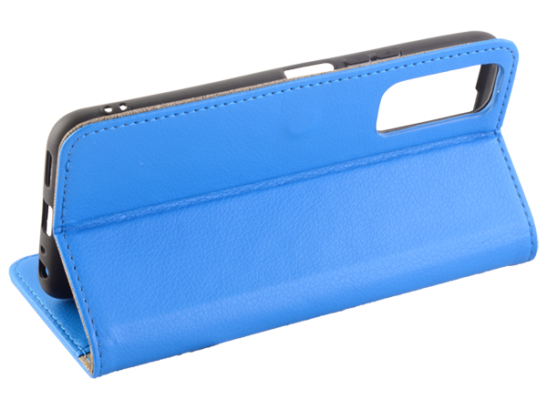 Synthetic Leather Wallet Case with Stand for vivo Y52 5G - Blue