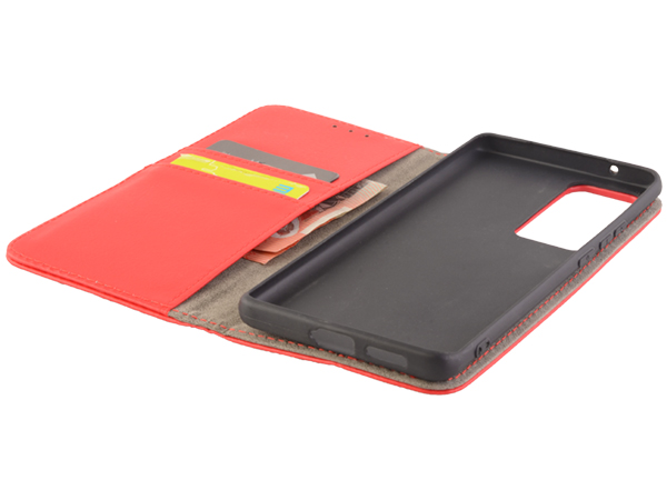 Synthetic Leather Wallet Case with Stand for vivo X60 Pro - Red