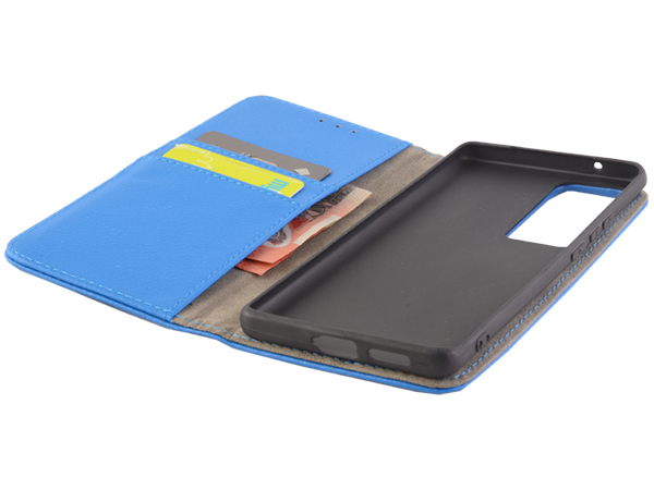 Synthetic Leather Wallet Case with Stand for vivo X60 Pro - Blue