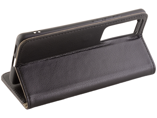 Synthetic Leather Wallet Case with Stand for vivo X60 Pro - Black