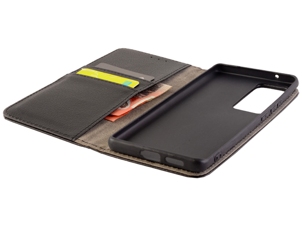 Synthetic Leather Wallet Case with Stand for vivo X60 Pro - Black