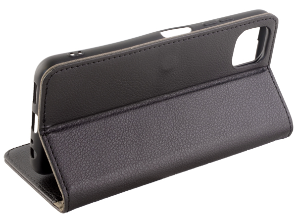 Synthetic Leather Wallet Case with Stand for Samsung Galaxy A22 5G - Black