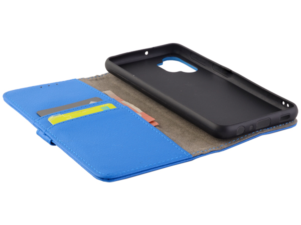 Synthetic Leather Wallet Case with Stand for Samsung Galaxy A32 4G - Blue