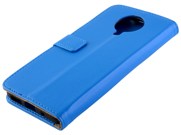 Synthetic Leather Wallet Case with Stand for Nokia G20 - Blue Leather Wallet Case