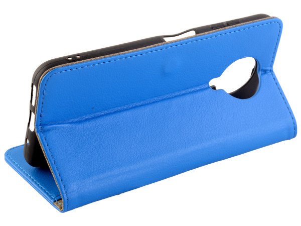 Synthetic Leather Wallet Case with Stand for Nokia G20 - Blue