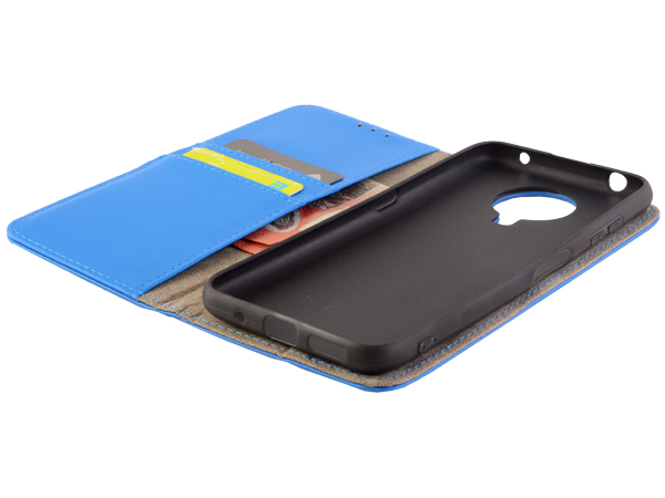 Synthetic Leather Wallet Case with Stand for Nokia G20 - Blue