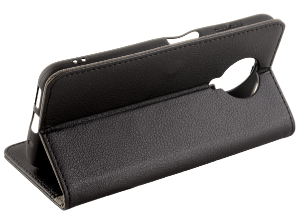 Synthetic Leather Wallet Case with Stand for Nokia G20 - Black