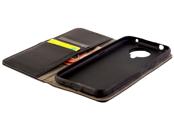 Synthetic Leather Wallet Case with Stand for Nokia G20 - Black