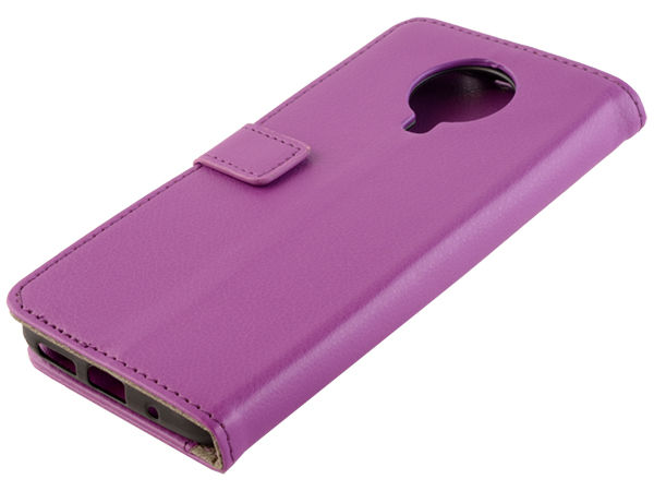 Synthetic Leather Wallet Case with Stand for Nokia G20 - Purple Leather Wallet Case