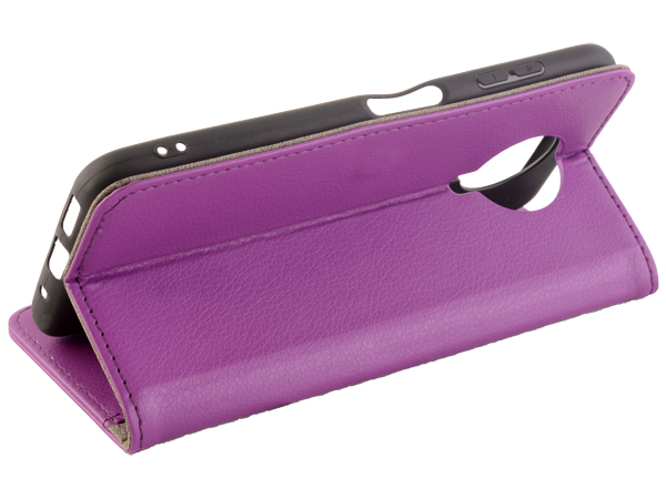 Synthetic Leather Wallet Case with Stand for Nokia G20 - Purple