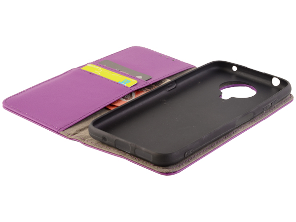 Synthetic Leather Wallet Case with Stand for Nokia G20 - Purple
