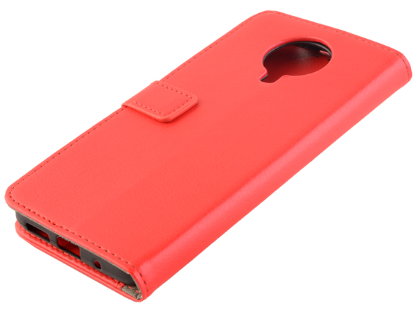 Synthetic Leather Wallet Case with Stand for Nokia G20 - Red Leather Wallet Case