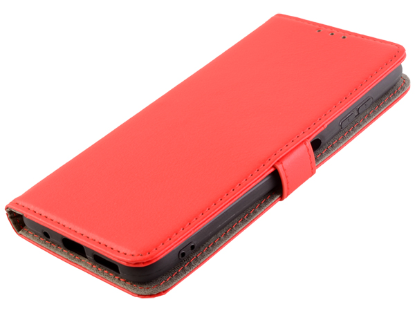 Synthetic Leather Wallet Case with Stand for Nokia G20 - Red