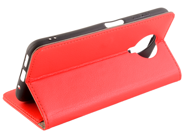Synthetic Leather Wallet Case with Stand for Nokia G20 - Red