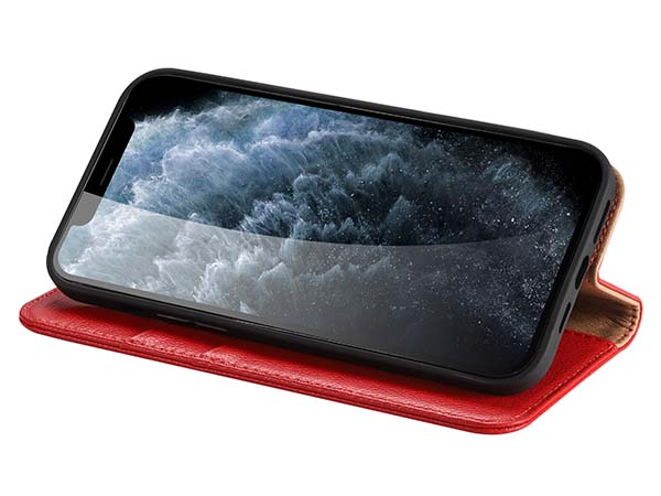 Premium Leather Wallet Case for Apple iPhone 13 Mini - Red