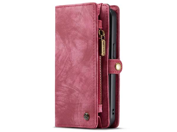 CaseMe 2-in-1 Synthetic Leather Wallet Case for iPhone 13 Mini - Pink/Blush Leather Wallet Case