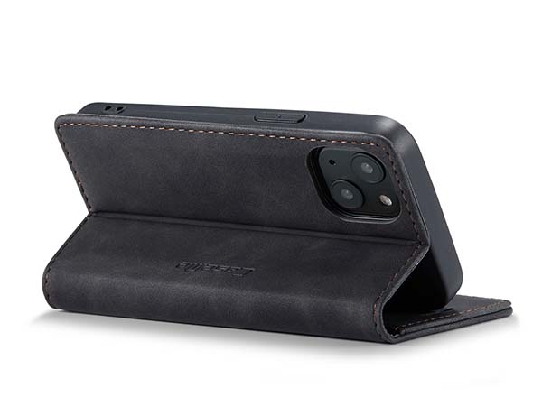 CaseMe Slim Synthetic Leather Wallet Case with Stand for iPhone 13 Mini - Charcoal