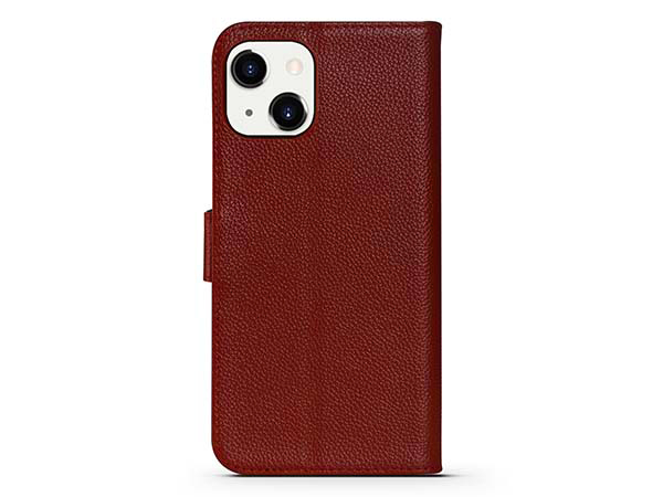 Premium Leather Wallet Case for Apple iPhone 13 - Rosewood Leather Wallet Case