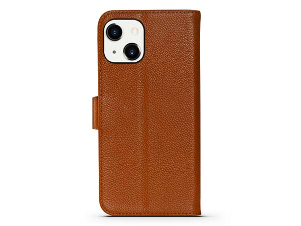 Premium Leather Wallet Case for Apple iPhone 13 - Caramel Leather Wallet Case