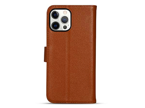 Premium Leather Wallet Case for Apple iPhone 13 Pro - Caramel