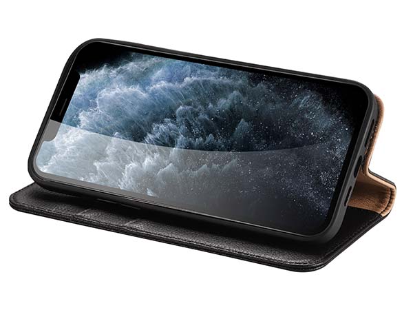 Premium Leather Wallet Case for Apple iPhone 13 Pro Max - Black