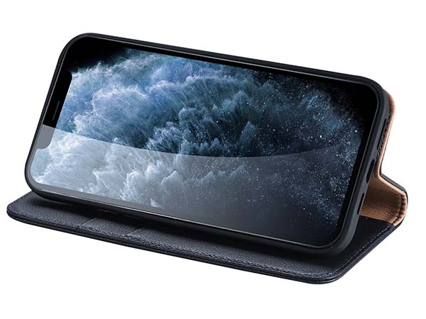 Premium Leather Wallet Case for Apple iPhone 13 Pro Max - Midnight Blue