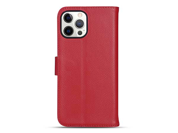 Premium Leather Wallet Case for Apple iPhone 13 Pro Max - Pink Leather Wallet Case