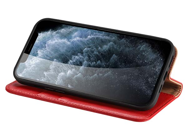 Premium Leather Wallet Case for Apple iPhone 13 Pro Max - Red