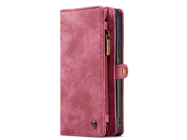 CaseMe 2-in-1 Synthetic Leather Wallet Case for iPhone 13 Pro Max - Pink/Blush Leather Wallet Case