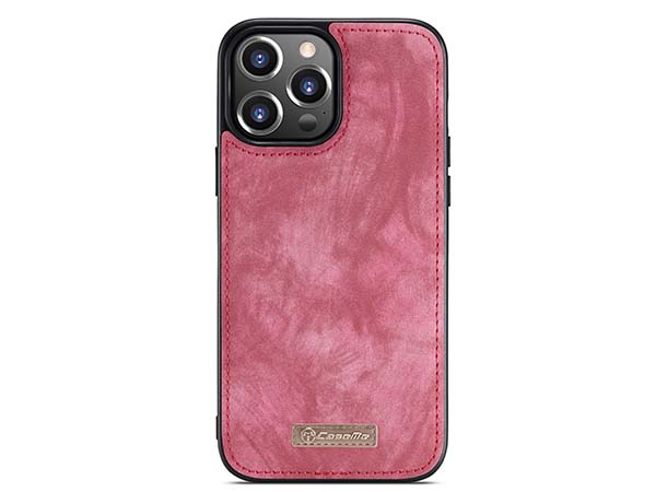 CaseMe 2-in-1 Synthetic Leather Wallet Case for iPhone 13 Pro Max - Pink/Blush