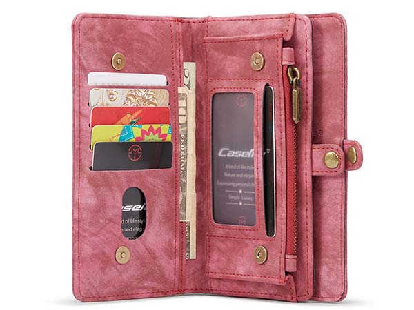 CaseMe 2-in-1 Synthetic Leather Wallet Case for iPhone 13 Pro Max - Pink/Blush