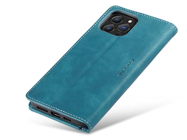 CaseMe Slim Synthetic Leather Wallet Case with Stand for iPhone 13 Pro Max - Teal