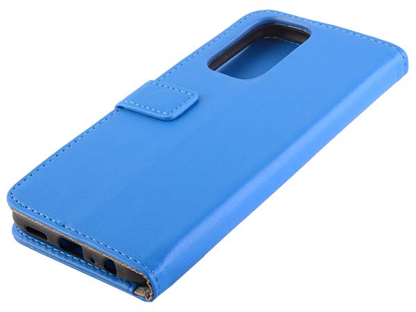 Synthetic Leather Wallet Case with Stand for OPPO A94 5G - Blue Leather Wallet Case